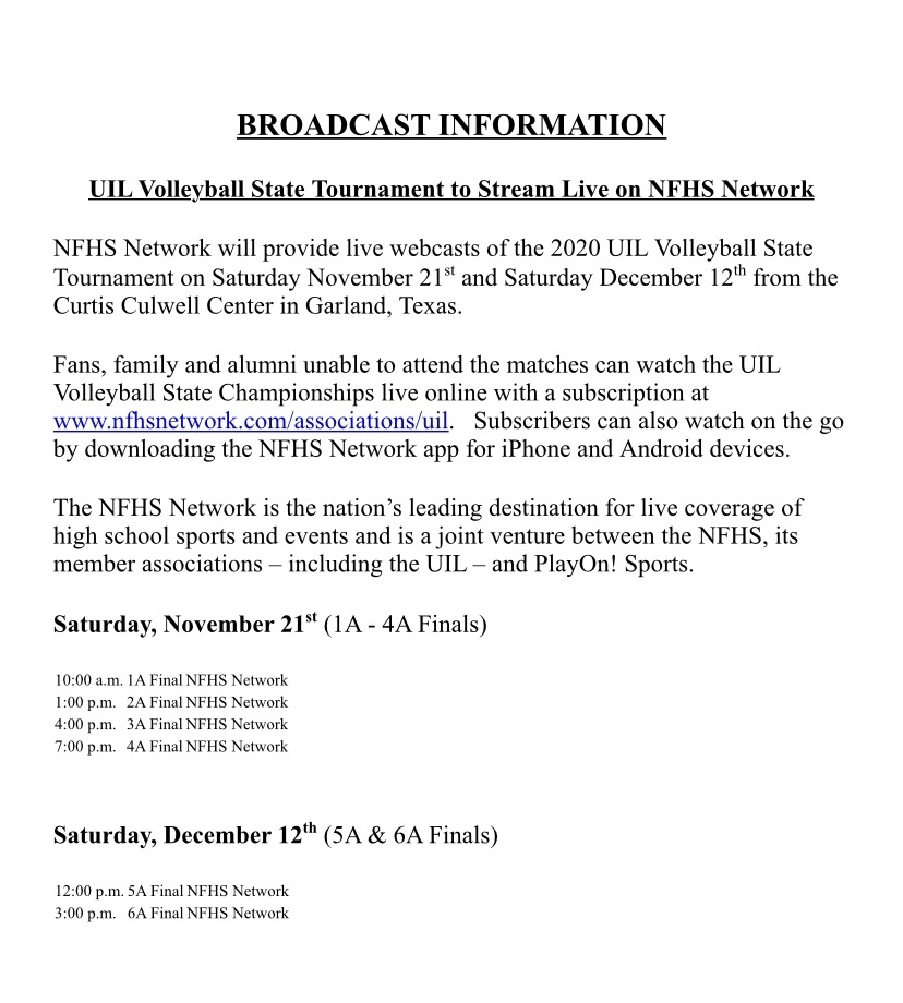 Broadcast Info