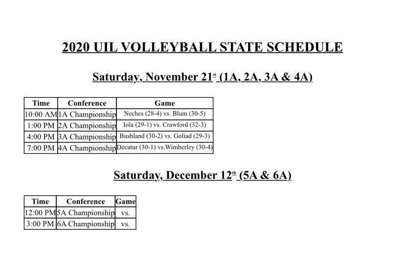 Vb Schedule