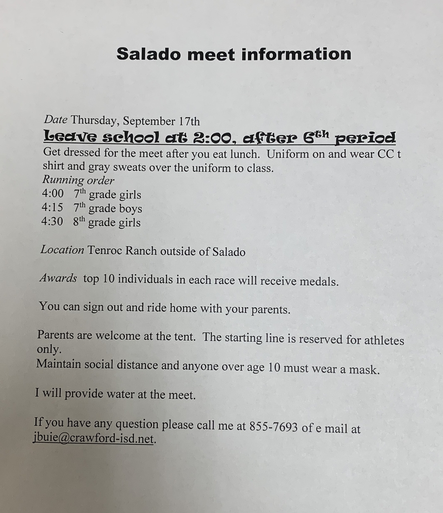Salado meet information